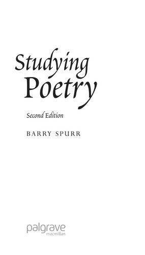 Barry Spurr: Studying poetry (2006, Palgrave Macmillan)