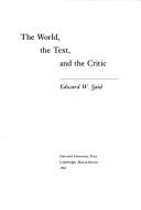 Edward W. Said: The world, the text, and the critic (1983, Harvard University Press)
