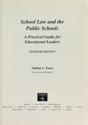 Nathan L. Essex: School law and the public schools (Paperback, 2008, Pearson/Allyn and Bacon)