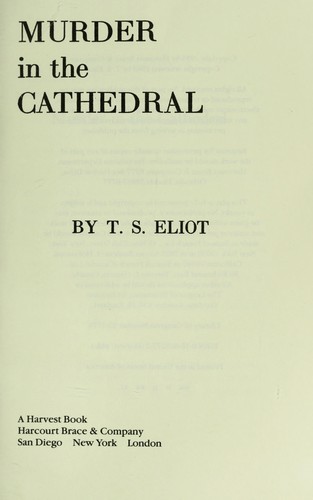 T. S. Eliot: Murder in the cathedral (1963, Harcourt Brace Jovanovich)