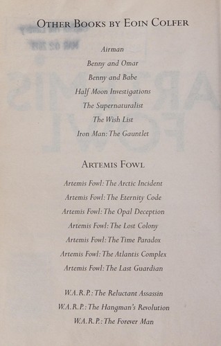 Eoin Colfer, Giovanni Rigano, Andrew Donkin: Artemis Fowl (2001, Scholastic)