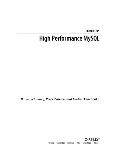 Baron Schwartz: High performance MySQL (EBook, 2012, O'Reilly Media)