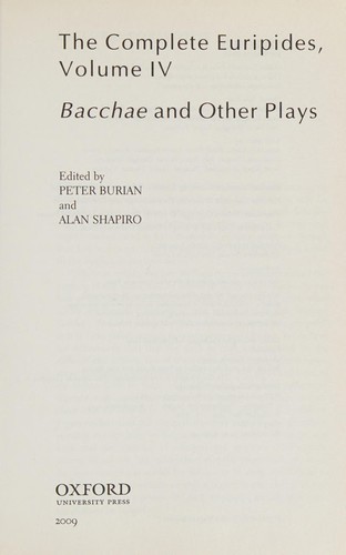 Euripides: The  Bacchae and other plays (2009, Oxford University Press)