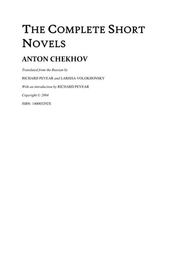 Anton Chekhov: The Complete Short Novels (Paperback, 2004, Vintage)