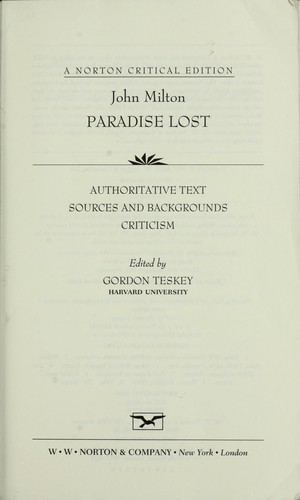 John Milton: Paradise lost (2005, W.W. Norton)