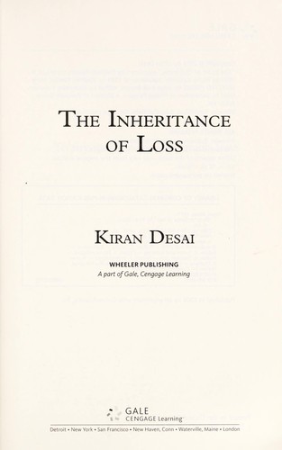 Kiran Desai: The inheritance of loss (2008, Wheeler Pub.)