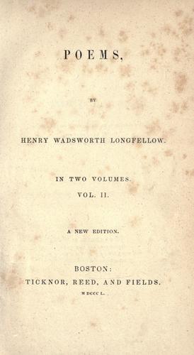 Henry Wadsworth Longfellow: Poems (1850, Ticknor and Fields)