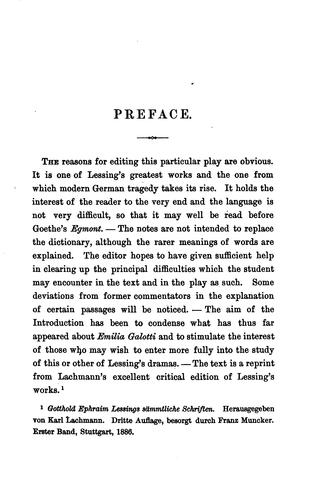 Gotthold Ephraim Lessing: Emilia Galotti: Ein Trauerspiel in fünf Aufzügen (1894, Ginn & company)