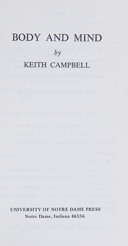 Campbell, Keith: Body and mind (1980, University of Notre Dame Press)