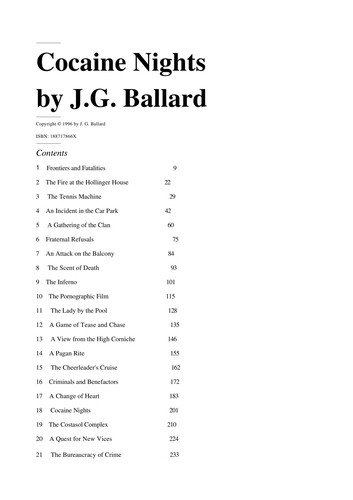 J. G. Ballard: Cocaine Nights. (1999, Counterpoint)