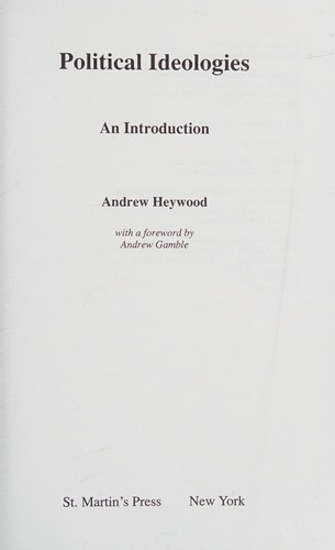 Andrew Heywood: Political ideologies (1992, St. Martin's Press)