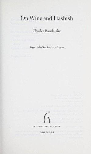 Charles Baudelaire: On wine and hashish (Paperback, 2002, Hesperus)