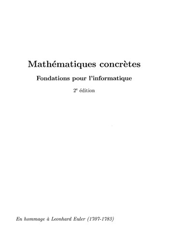 Ronald L. Graham: Mathématiques concrètes (French language, 2003, Vuibert)