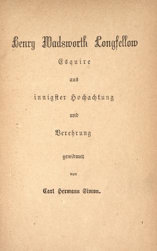 Henry Wadsworth Longfellow: Hiawatha von Henry Wadsworth Longfellow. (1870, P. Reclam)