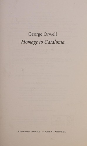 George Orwell: Homage to Catalonia (1966, Penguin Books)