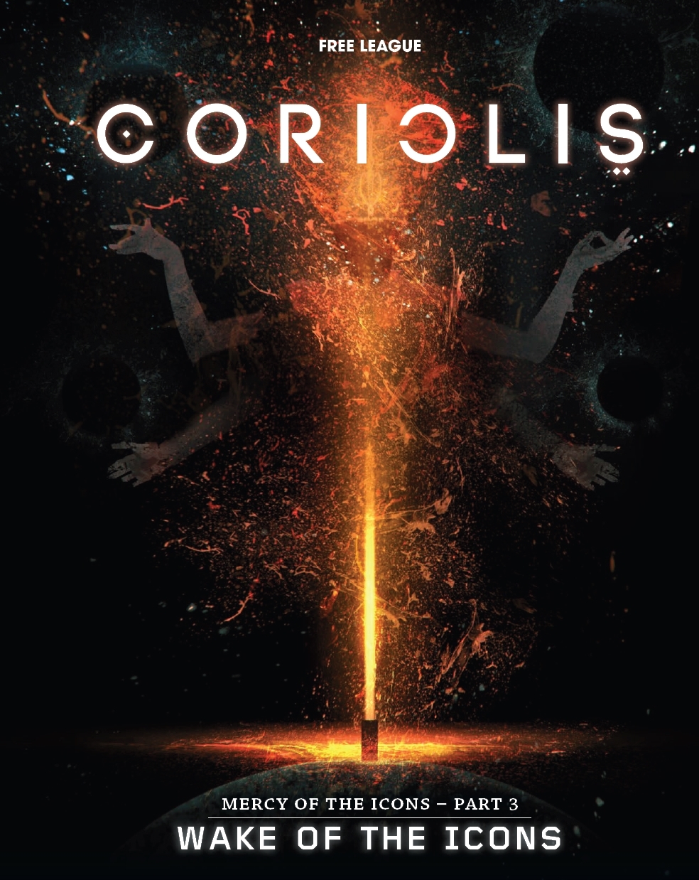 Nils Karlén, Rickard Antroia, Kosta Kostulas, Mattias Johnsson: Coriolis: Wake of the Icons (Hardcover, 2023, Free League Publishing)