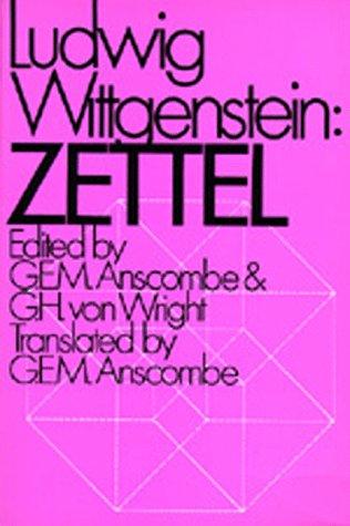 Ludwig Wittgenstein: Zettel (Paperback, University of California Press)