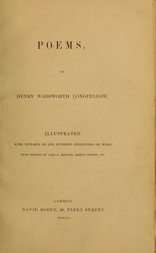 Henry Wadsworth Longfellow: Poems. (1852, D. Bogue)