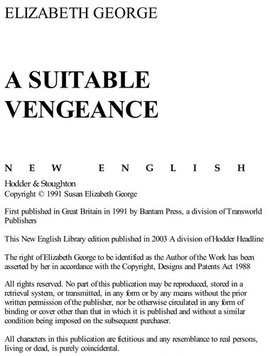 Elizabeth George: A suitable vengeance (1992, Bantam)