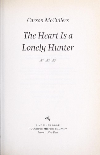 Carson McCullers: Heart Is A Lonely Hunter (Hardcover, 2004, Tandem Library)