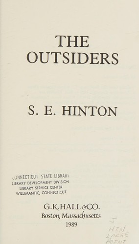 Susan Eloise Hinton: The outsiders (1989, G.K. Hall)