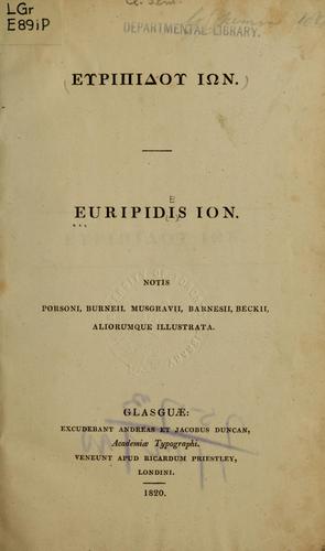 Euripides: Ion (Latin language, 1820, Duncan)