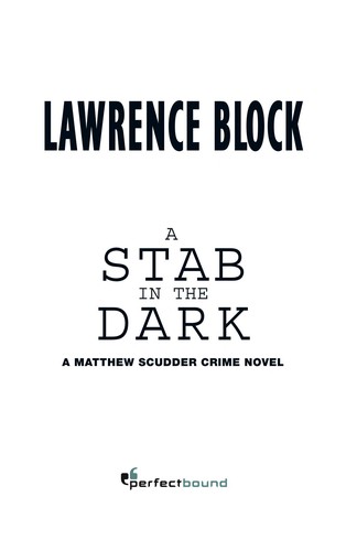 Lawrence Block: Stab In The Dark/a (Paperback, 1982, Jove)