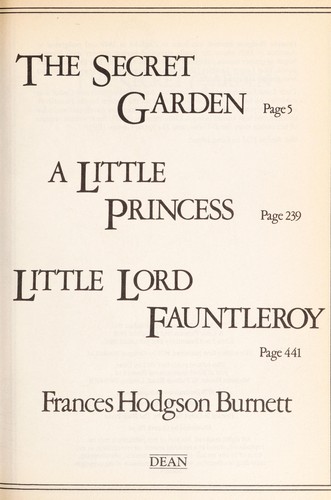 Frances Hodgson Burnett: The secret garden (1992, Dean)