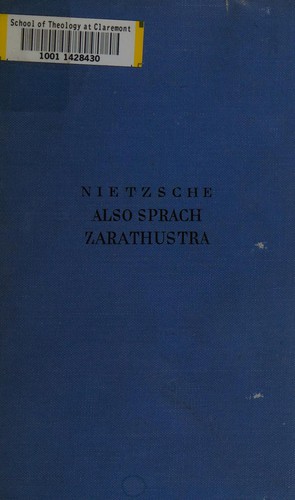 Friedrich Nietzsche: Also sprach Zarathustra (German language, 1930, Alfred Kröner)