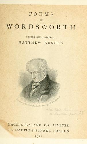 William Wordsworth: Poems of Wordsworth (1917, Macmillan and co., limited)