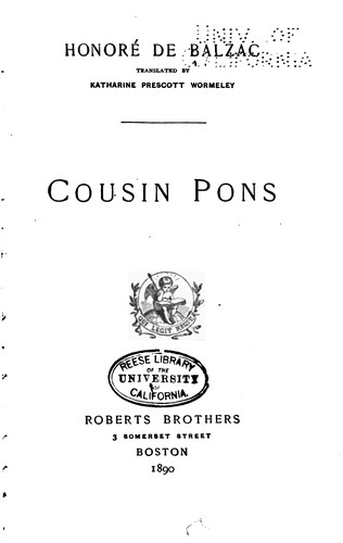 Honoré de Balzac: Cousin Pons (1886, Roberts)