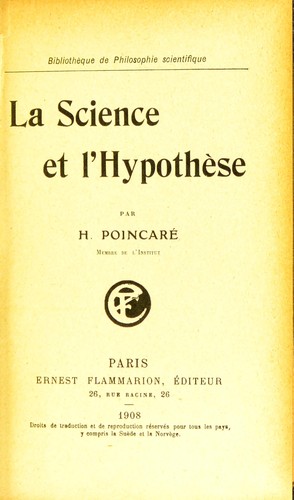 Henri Poincaré: La science et l'hypoth©·se (EBook, French language, 1908, Ernest Flammarion)