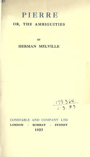 Herman Melville: Pierre (1923, Constable)