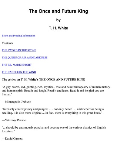 T. H. White: The once and future king (Paperback, 1991, Ace Books)