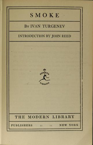 Ivan Sergeevich Turgenev: Smoke (1949, Dent, Dutton)