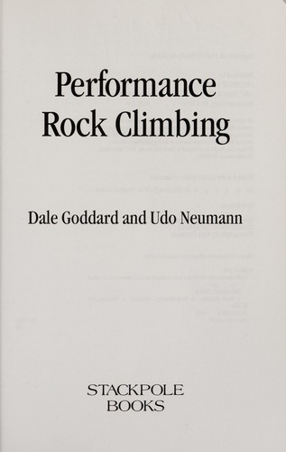 Dale Goddard: Performance rock climbing (1993, Stackpole, Cordee)