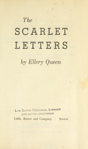 Ellery Queen: The scarlet letters. (1953, Little, Brown)