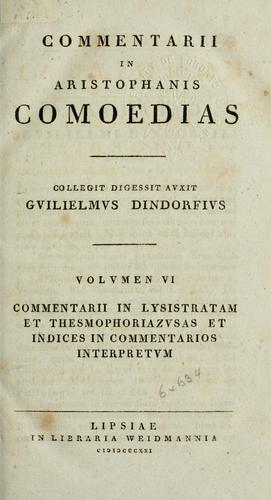 Aristophanes: Comoediae (Ancient Greek language, 1794, Weidmann)