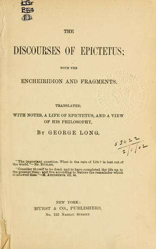 Epictetus: The discourses of Epictetus (1800, Hurst)