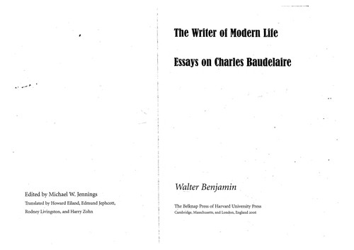 Walter Benjamin: The writer of modern life (Paperback, 2006, Harvard University Press)