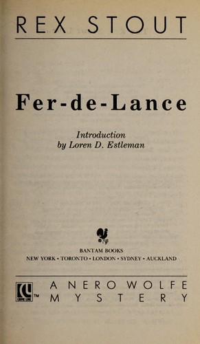 Rex Stout: Fer-de-Lance (1992, Bantam Books)