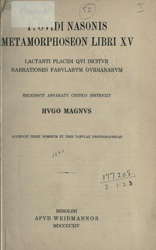 Ovid: Metamorphoseon Libri XV (1914, Weidmann)