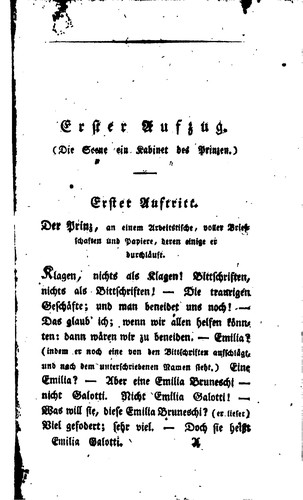 Gotthold Ephraim Lessing: Emilia Galotti: Ein Trauerspiel in fünf Aufzügen (1800, Voss)