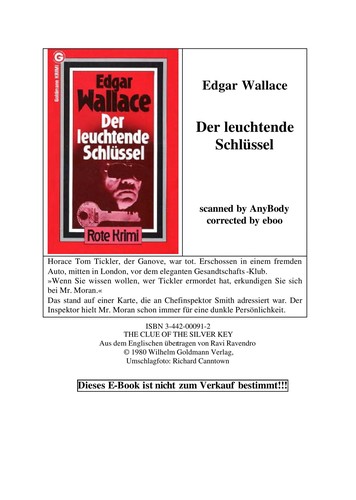 Edgar Wallace: Der leuchtende Schlüssel (German language, 1971, Goldmann)