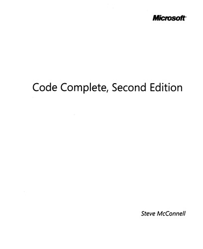 Steve McConnell: Code complete (2004, Microsoft Press)