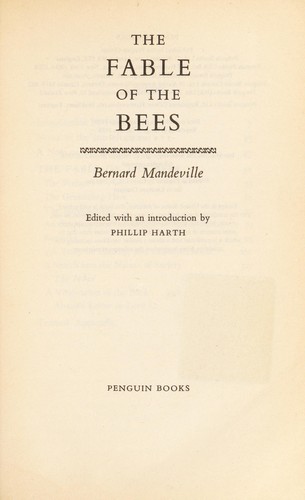 Bernard Mandeville: The fable of the bees (1970, Penguin)