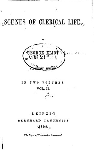 George Eliot: Scenes of Clerical Life (1859, B. Tauchnitz)