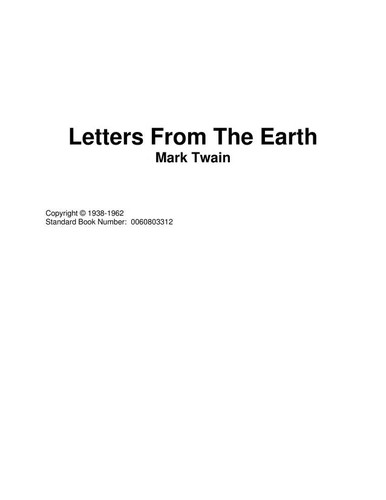 Mark Twain: Letters from the Earth (1962, Not Identified)