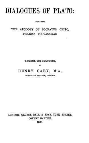 Πλάτων: Dialogues of Plato (1888, George Bell & Sons)