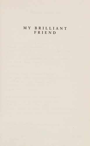Elena Ferrante: My Brilliant Friend (2015, Text Publishing Company)